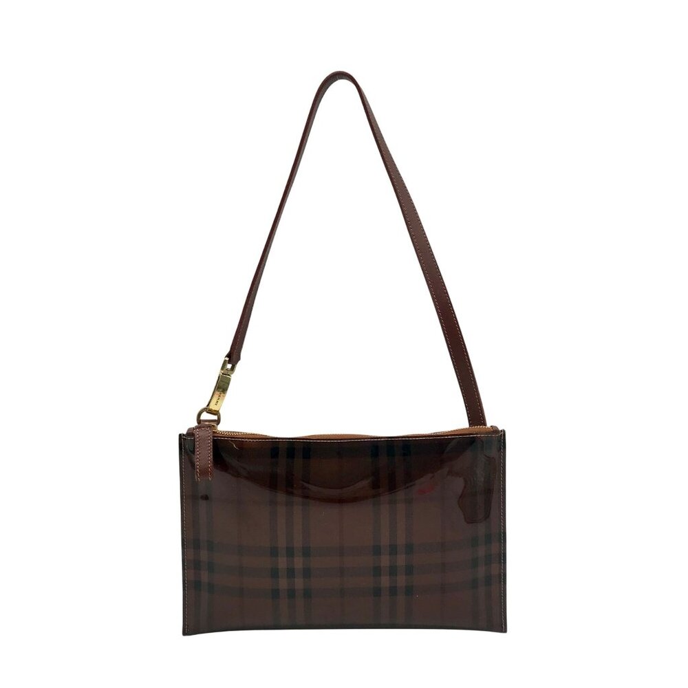 Burberry Brown Vinyl Nova Check Shoulder Bag